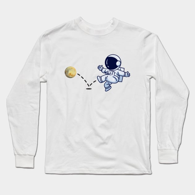 Astronaut plays Venus Soccer Long Sleeve T-Shirt by firstsapling@gmail.com